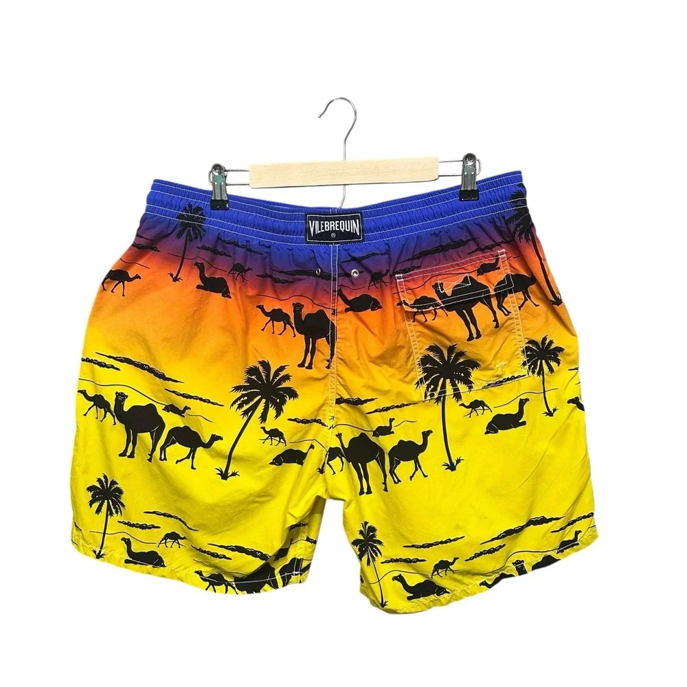 Vilebrequin Mens Swimming Shorts Size XXXL 3XL Camel Trunks Drawstring Pockets